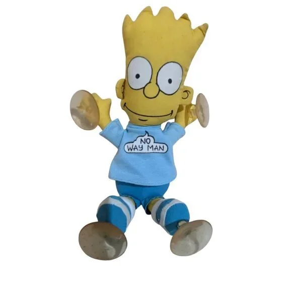 vtg  Bart Simpson No‎ Way Man Suction Cup Plush Doll 12 Inch 1990 Matt Groening