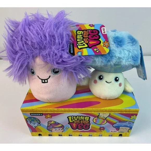 Russ Living on the Veg  Series 1 Plush‎ Set Mushroom Friends Purple Blue