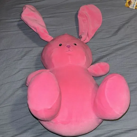 Animal Adventure Plush Pink Bunny Soft Squishy Pudgy Lovey Stitched Eyes New 12