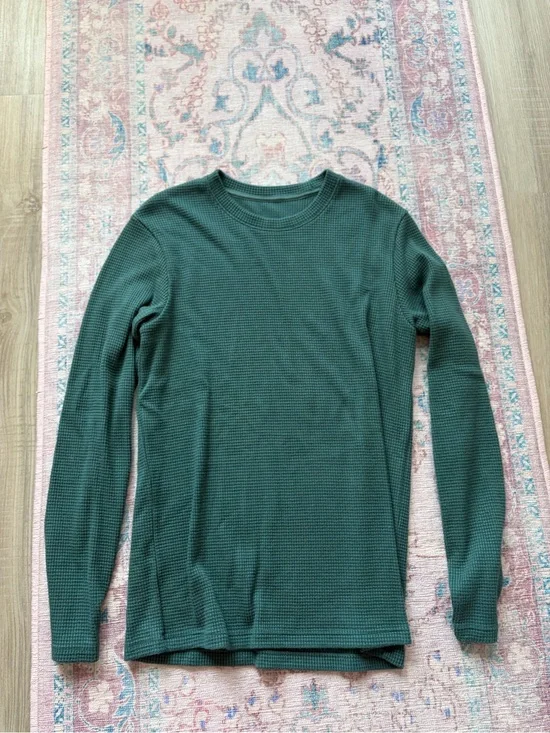 ALO Yoga Men's Crewneck Thermal Sweater - Forest Green