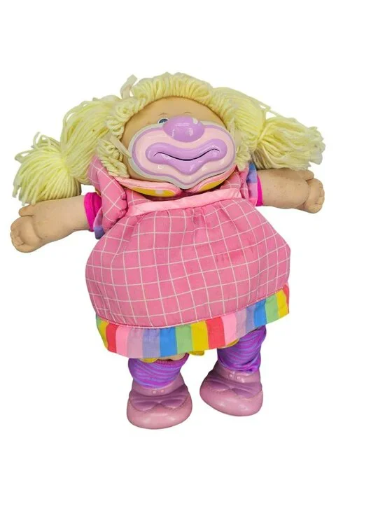 Clown-Themed Cabbage Patch Kids Doll With Pink Checkered Outfit & Pacifier Mask