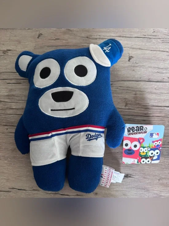 2010 Bear In Underwear Dodgers Plush Toy - Blue