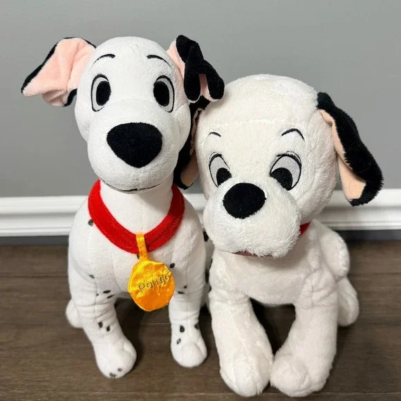 Disney Store 101 Dalmatians Pongo and Lucky Plush Set Stuffed Animal Dog Toy