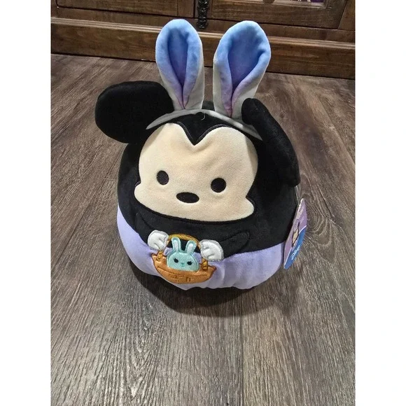 Disney Squishmallows Mickey Mouse Easter Bunny Ears 8 Inch Plush Kellytoy NWT