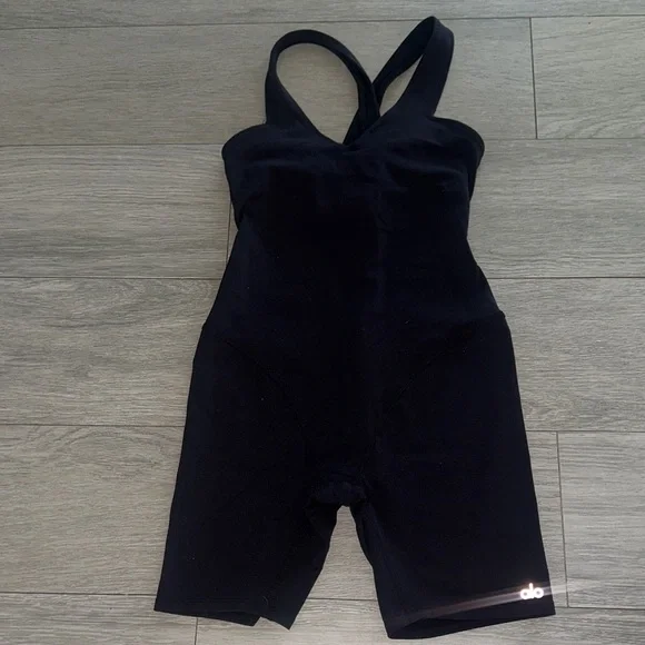 ALO Yoga Black Fitted Jumpsuit Romper