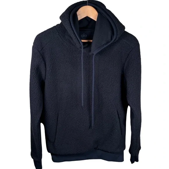 Alo Yoga‎ Triumph Restore Hoodie Women XS Black Sherpa Athleisure Outdoors Gorp