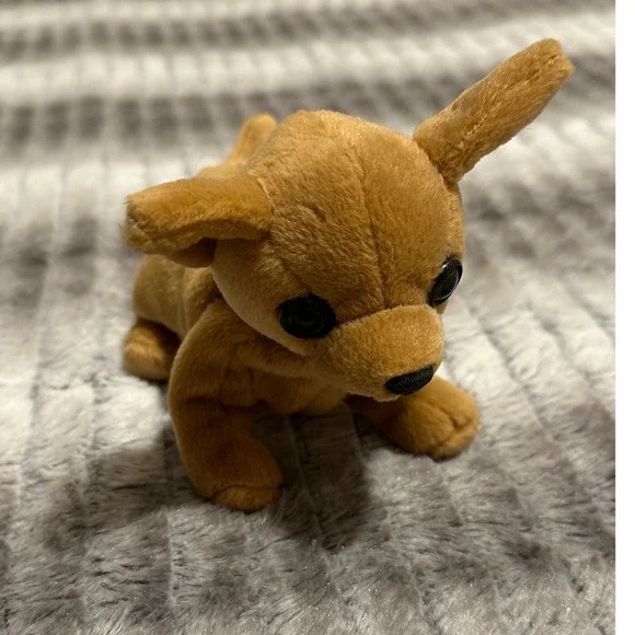 Ty Beanie Baby Tiny the Chihuahua Dog Plush Tan Brown 1999 Vintage Collectible