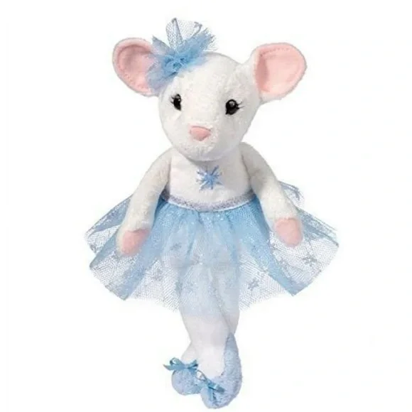 Douglas cuddle toy silver bell tutu white ballerina mouse 9 inch plush