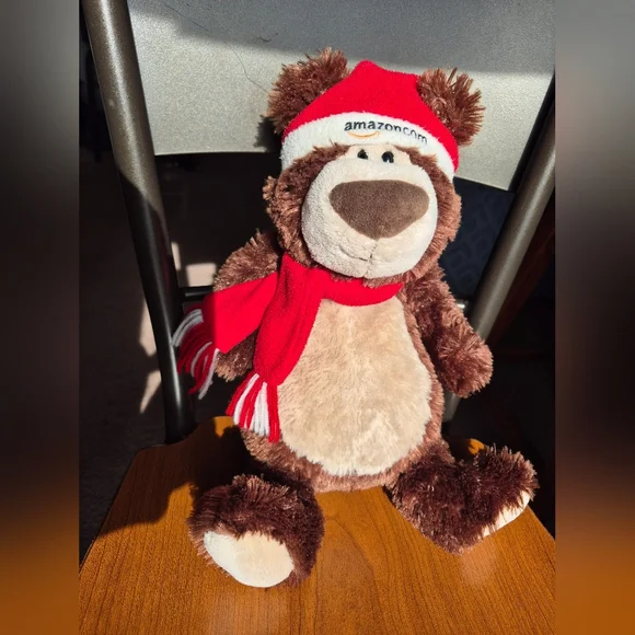 Amazon GUND Teddy Bear Winter Santa Hat Christmas Plush Stuffed Animal Toy 13”