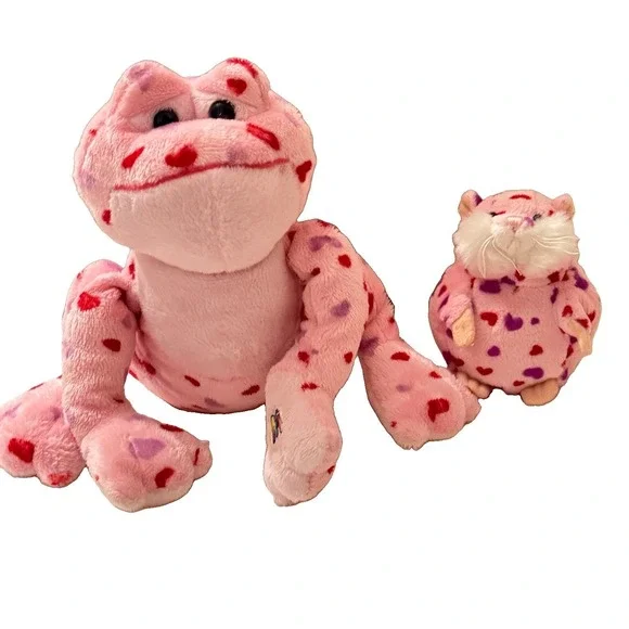 Webkinz Love Frog Lil Kinz Love Hamster Valentine Plush Lot 2 Ganz No Codes