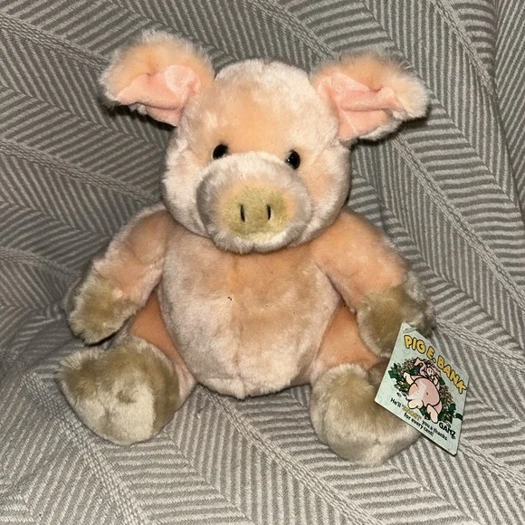 Vintage Ganz Piggy Pig E. Bank Plush Stuffed Animal‎ With Tags P3