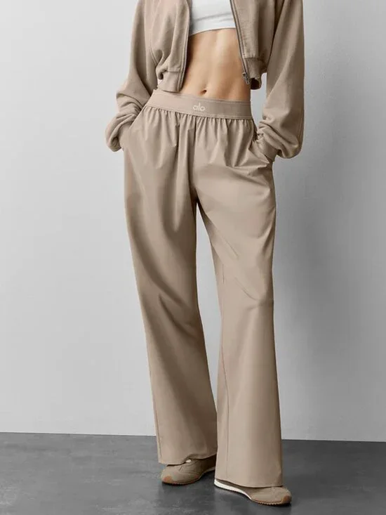 Alo Yoga Suit Up Trouser Gravel Color Regular 30-inch Inner Seam Length 🖤