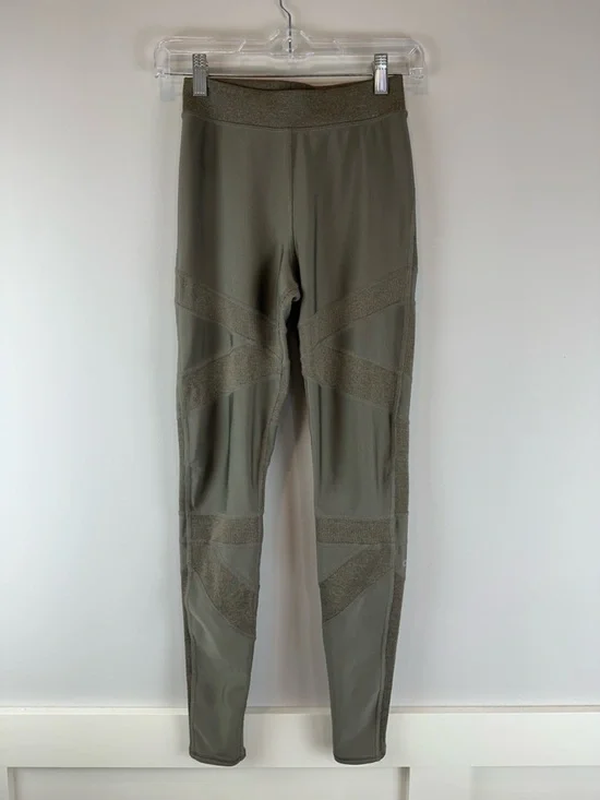 Alo Yoga Olive Branch Green Athletic Athleisure Sporty Level Up Leggings Small