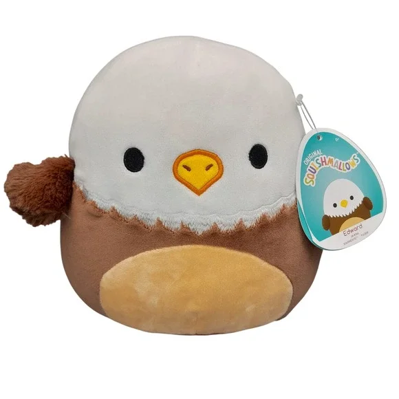 Squishmallows 8 Inch Edward the Eagle Bald Eagle Plush Bird Claire's Exclusive