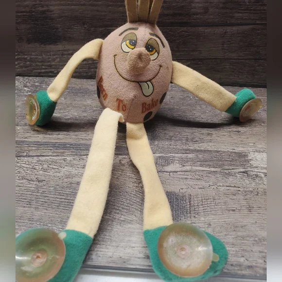 Vintage 1980's Plush! RUSS‎ BORN TO BAKE Potato Window Cling Store Promo RARE!