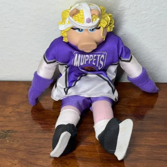 Vintage 1995 McDonald's Muppets NHL Hockey Player Miss Piggy Plush Animal Toy