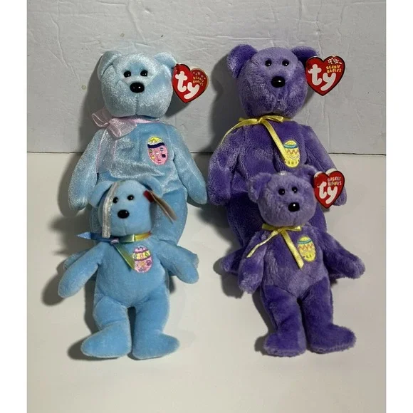 TY Beanie Babies Bears Lot Of 4 Eggs II Eggs III Candies Eggs III Small‎