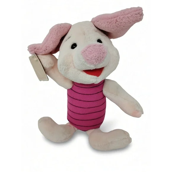 Vintage 90s Mattel Disney Piglet Plush 12in Stuffed Toy Character Collectible