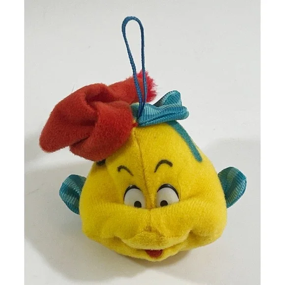 Disney Little Mermaid Holiday Flounder Plush McDonald's Happy‎ Meal Toy Vintage