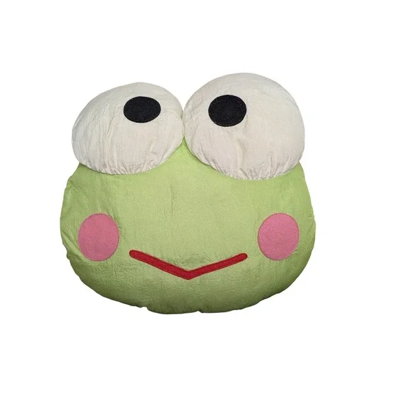 Vintage 90s Sanrio Keroppi Frog Plush Pillow Kawaii Green Stuffed‎ Toy Y2K