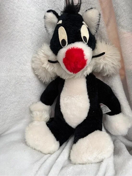 Vintage Mighty Star Sylvester Cat Plush 13” Warner Bros Looney Tunes Korea