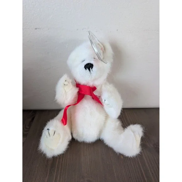 Ty Amore White Bear Red‎ Ribbon I Heart U Plush Collectible Love Valentine's Toy