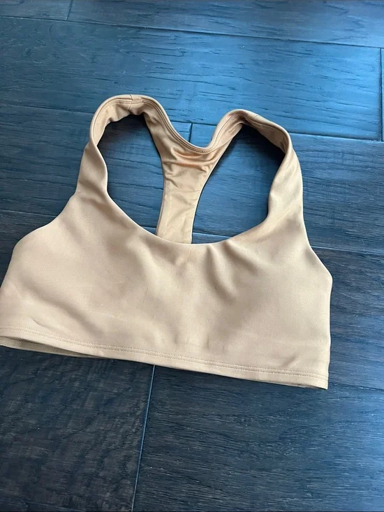 ALO Yoga Tan Racerback Seamless Sports Bra