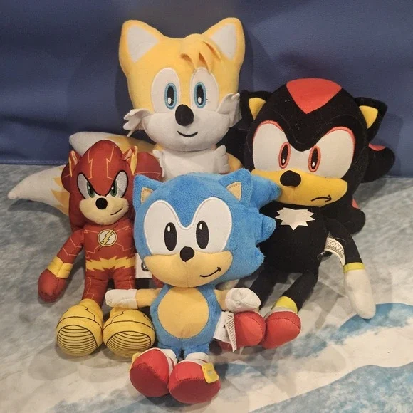 Sonic The Hedgehog Plush Bundle Sonic Tails Shadow Flash Sonic Sega Jakks‎ Lot