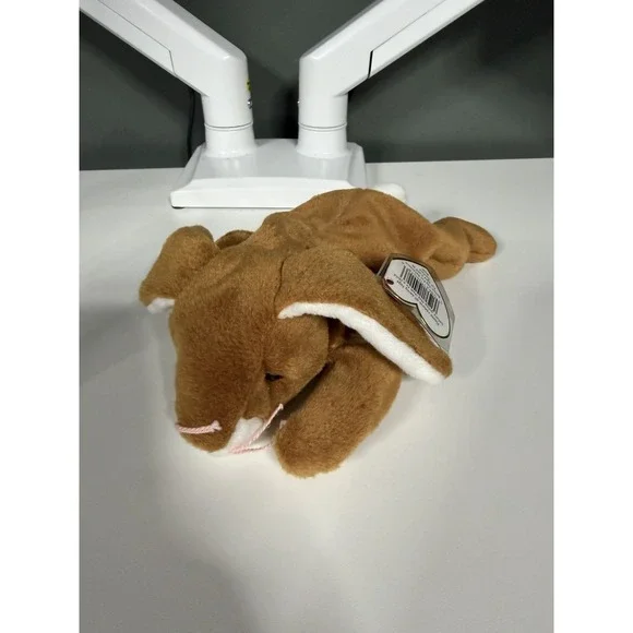 New w/Tags*Ty Beanie Baby Ears the Long Eared Brown/White Bunny Rabbit B-1