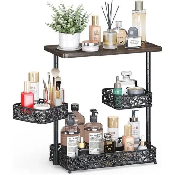 3 Tier Storage Organizer Countertop,Bathroom Sink Organizer Countertop with Two