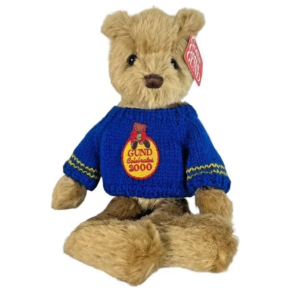 Gund COSMO‎ The Teddy Bear Plush Celebrates 2000 Stuffed Animal 13” Blue Sweater