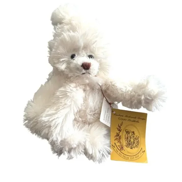Bukowski 1990 Sweden Lovely Julia White Fuzzy Plush Teddy Bear VTG New With Tags