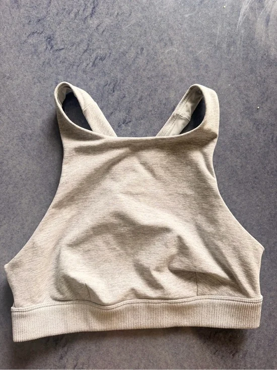 ALO Yoga High-Neck Seamless Bralette in Light Grey
