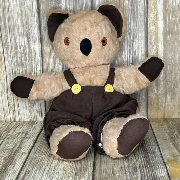 VTG‎ GUND Sani Foam Coverall Koala Bear Stuffed Animal in Original Clothes
