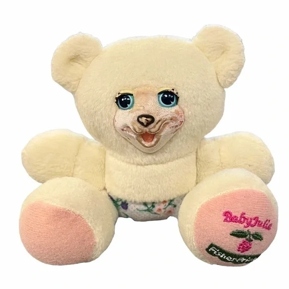 Fisher Price Briarberry Bear Baby Julie Plush Vintage Stuffed Animal Yellow 1999