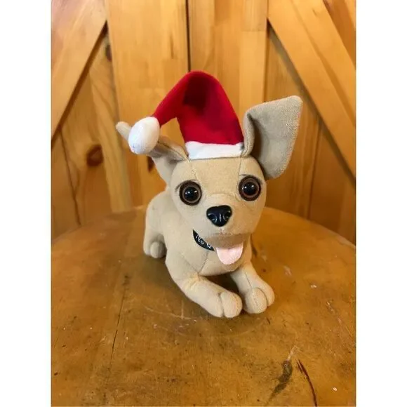 Taco Bell Promo Stuffed Plush Chihuahua Dog 6” Santa Hat (8889)