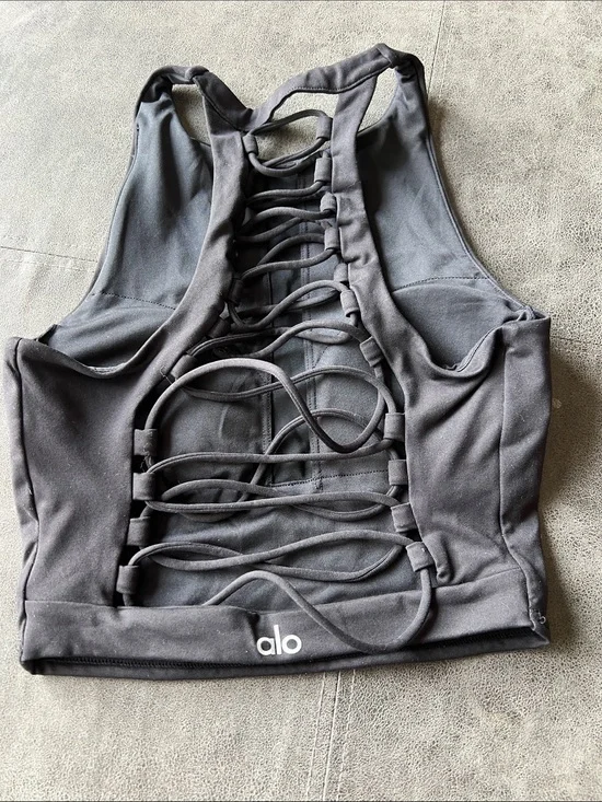NEW! WMNS. Classic ALO Yoga Black Strappy Sports Bra. XS