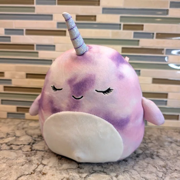 Squishmallow 10” Purple Narwhal Plush Stuffed Animal Kellytoy