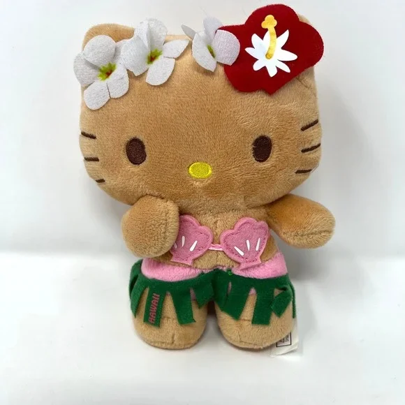 Hello Kitty Hawaii Hula Dancer Plush 2018 Sanrio Tropical Luau Stuffed Toy 6