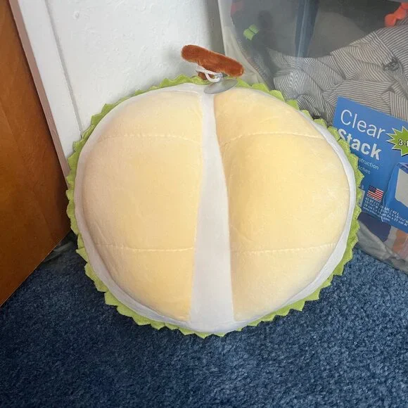 Fluffy Durian Fruit Pillow Stuffed Animal Plush Toy