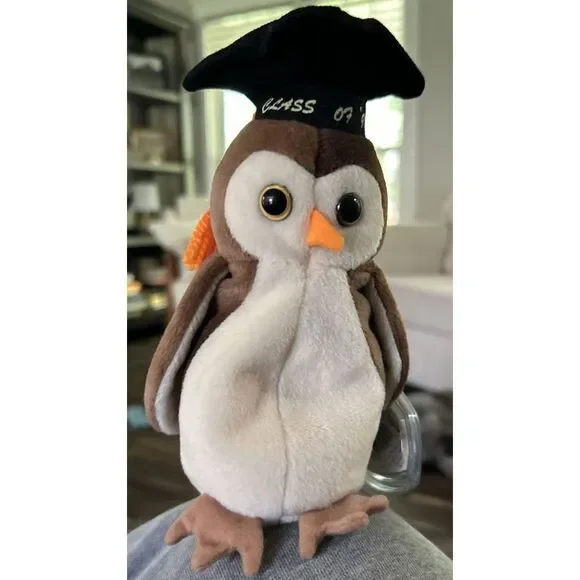 Ty Beanie Baby -  Wise The Owl Class of 1998 w/ TAG &‎ PROTECTOR **NEW**
