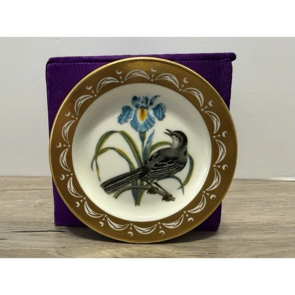 State Birds Flowers Franklin MINI Plate Tennessee Mockingbird Iris 3