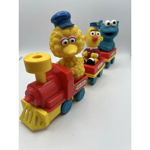 Vintage Tyco Sesame Street‎ Toy Train Big Bird Bert Cookie Monster Wind Up