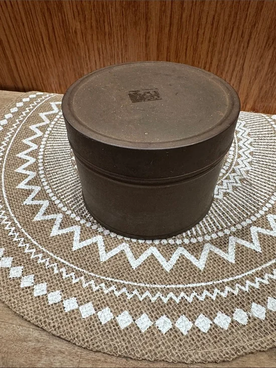 Vintage Round Metal Storage Tin for decor, display, upcycle, small item storage