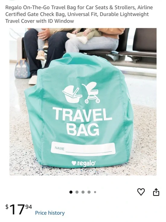 Regalo Teal Travel Bag for Car Seats & Strollers