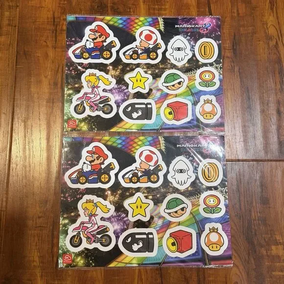 2 x Mario Kart 8 Deluxe My Nintendo Rewards Exclusive Sticker Sheets - New!