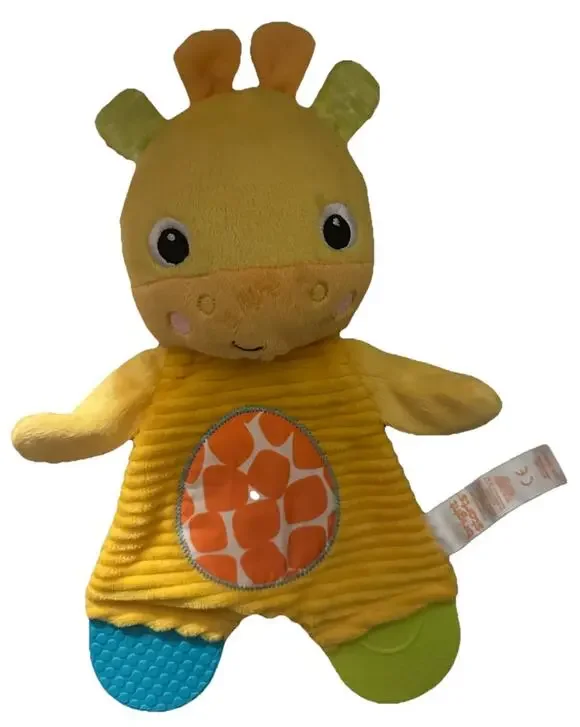 Dunoy Studios Giraffe Baby Teether Plush Yellow Sensory Lovey Toy