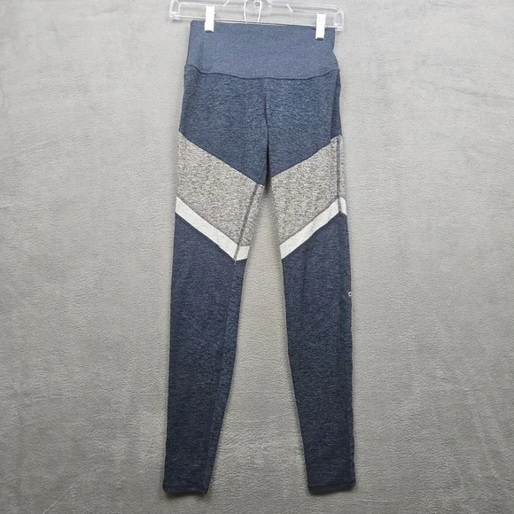 Alo Yoga Women Blue Colorblock High Waist Shelia Leggings Size S Activewear
