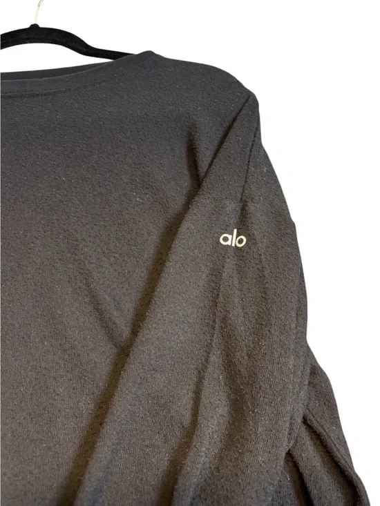 Alo Yoga Chill Crew Pullover Sweatshirt Black 23
