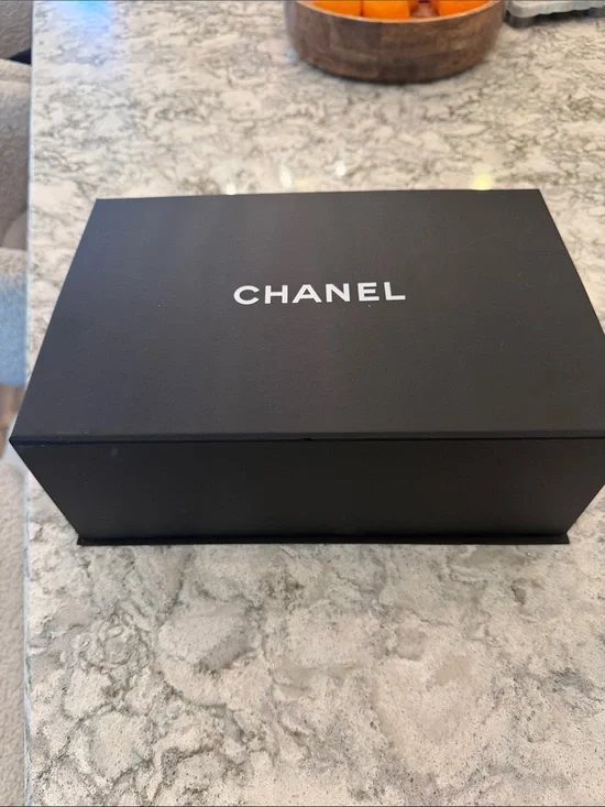 CHANEL Black Matte Organizer Box with White Logo